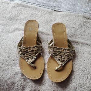 Madeline Stuart Rhinestone Flip Flop Sandals Size 5.5